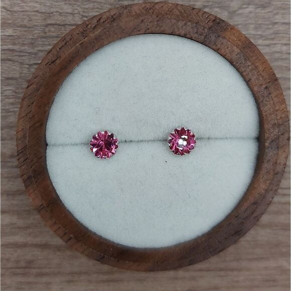 Platinum Platedย 925โSilver October Birthstone CZ Stud Earrings - Picture 4 of 7